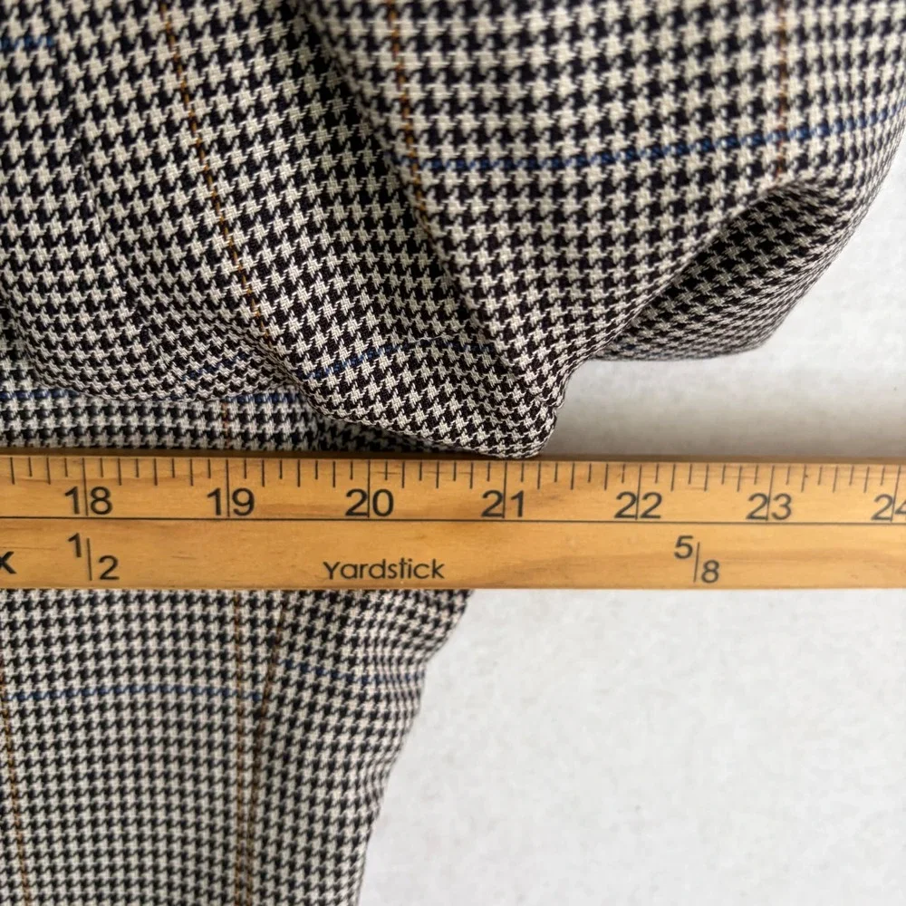 Jos A Bank Silk Wool Houndstooth Sport Coat Blazer Mens 41L Tan Brown Jacket